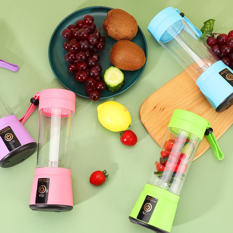 Mélangeurs de jus de fruits portables pour la cuisine, mini bouteille électrique personnelle, machine à 6 tasses, USB, Ju479, maison, été